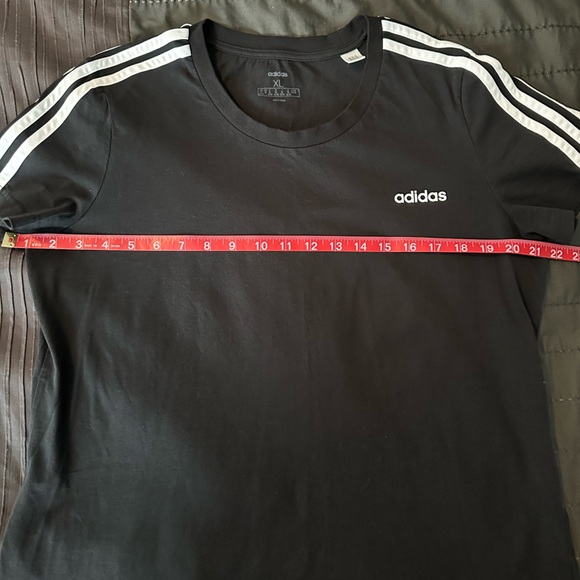 Adidas Black & White Striped Tee XL - Picture 9 of 10